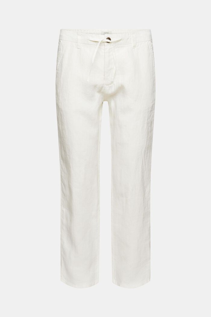 Pantalon 100 % lin, OFF WHITE, overview