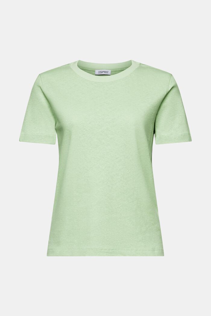 T-shirt en mélange de coton et de lin, LIGHT GREEN, detail image number 7