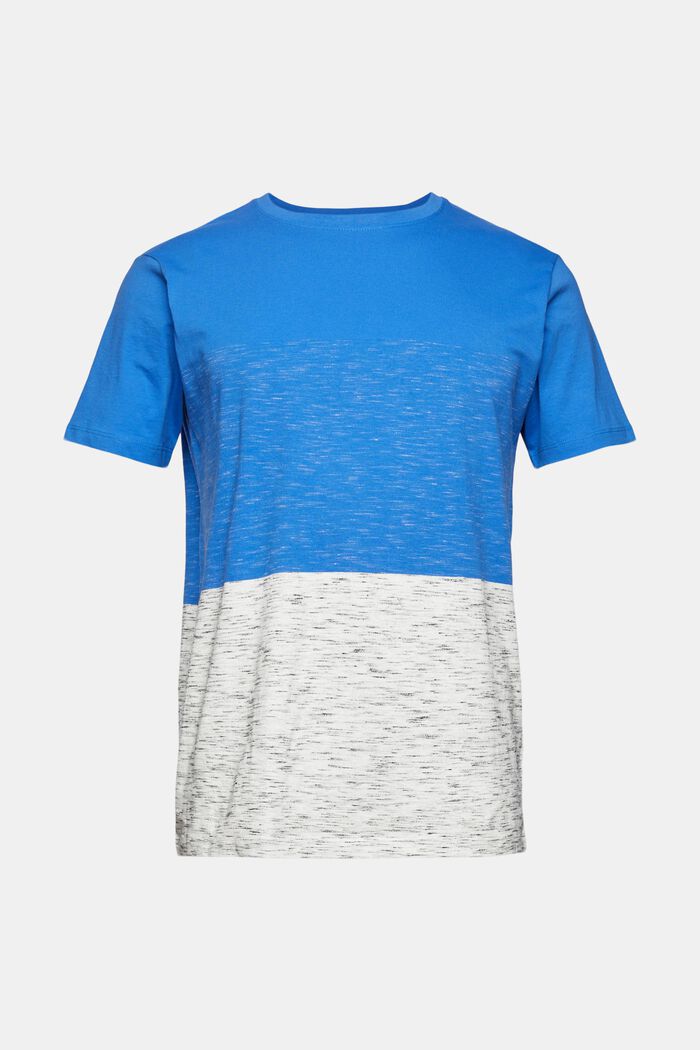 T-shirt en jersey orné de détails chinés, BRIGHT BLUE, overview