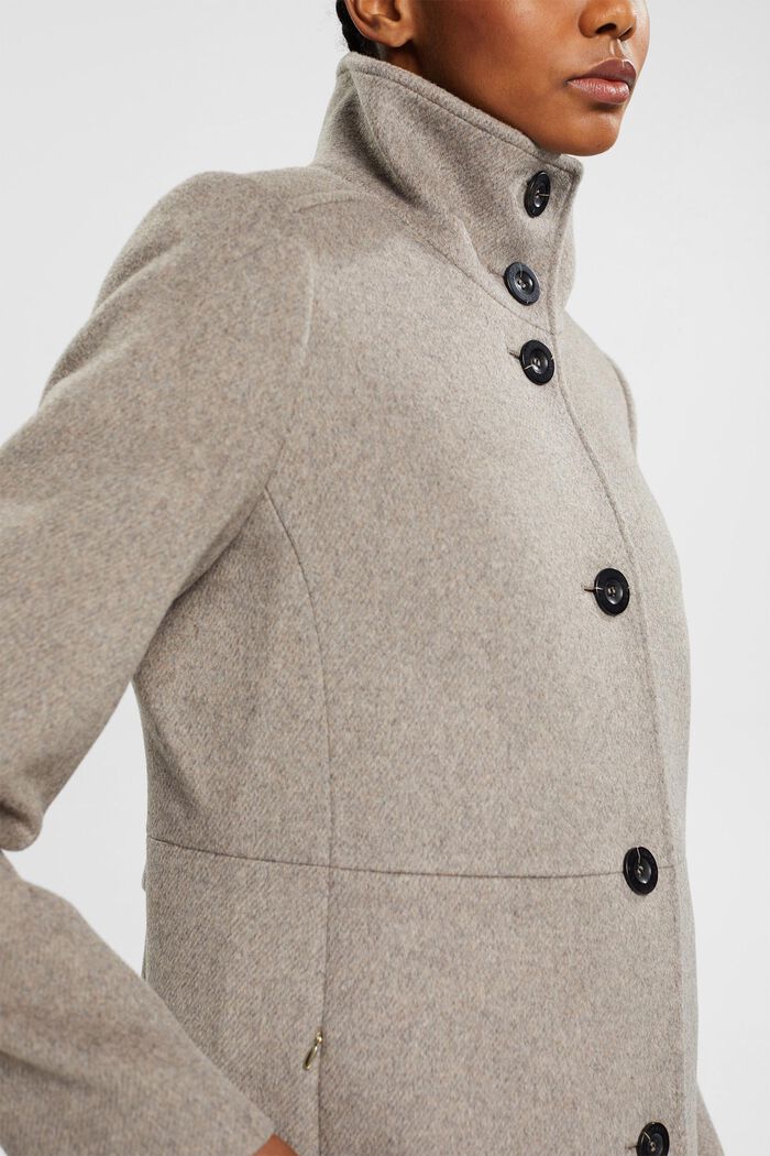 Manteau à teneur en laine, TAUPE, detail image number 2