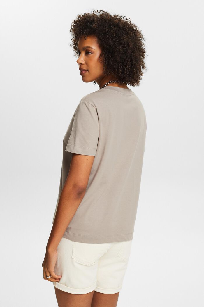 T-shirt à encolure ronde en coton, LIGHT TAUPE, detail image number 2