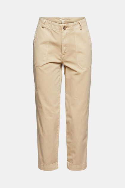 Pantalon corsaire en coton Pima, SAND, overview