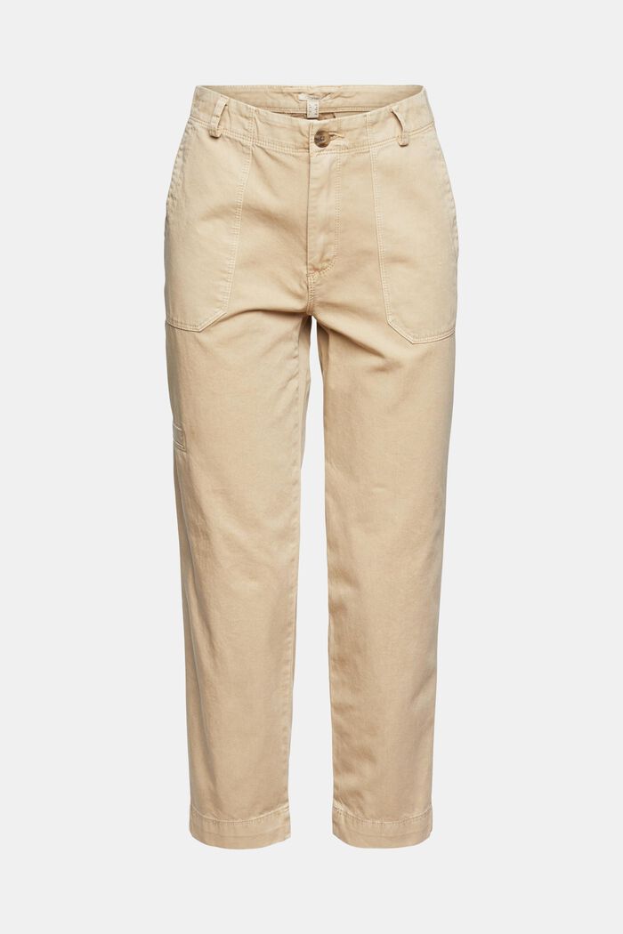 Pantalon corsaire en coton Pima, SAND, detail image number 6