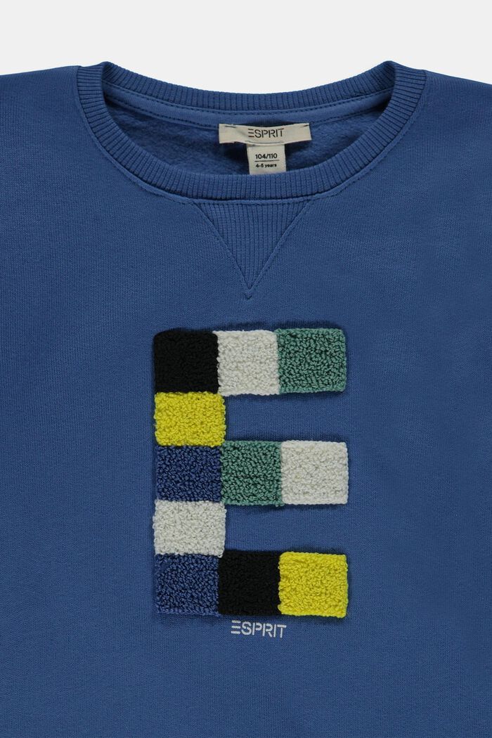 Sweat-shirt rehaussé d’un logo à ornements, BLUE, detail image number 2
