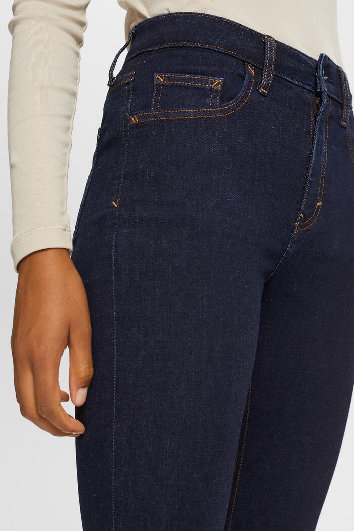 Jean Skinny à taille haute, coton stretch, BLUE RINSE, detail image number 2