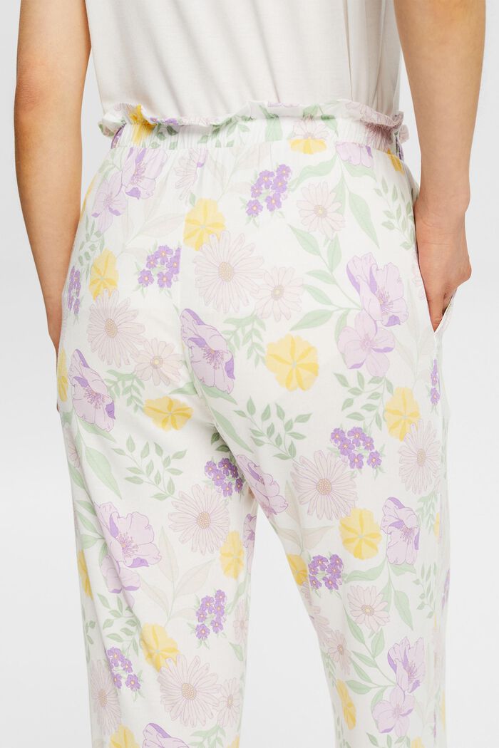 Pantalon de pyjama à motif floral, en LENZING™ ECOVERO™, OFF WHITE, detail image number 2