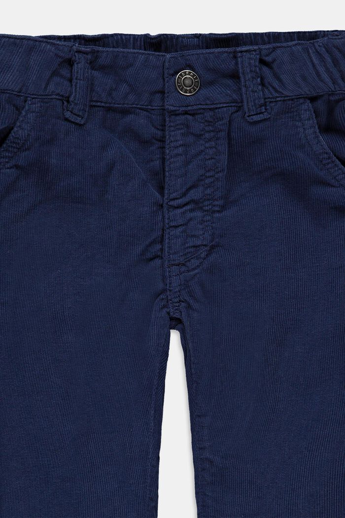 Pantalon en velours côtelé à taille ajustable, en coton, BLUE, detail image number 2
