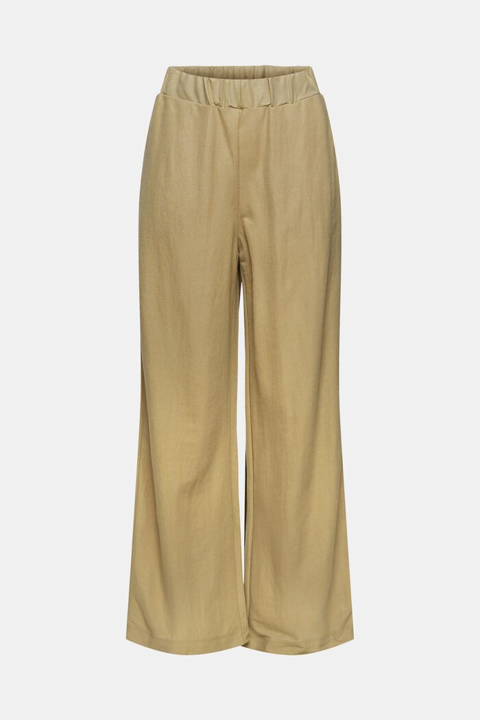Pantalon large à taille élastique, LENZING™ ECOVERO™, KHAKI GREEN, overview