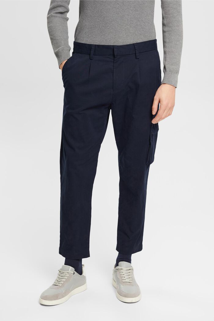 Pantalon chino à poche cargo, NAVY, detail image number 0