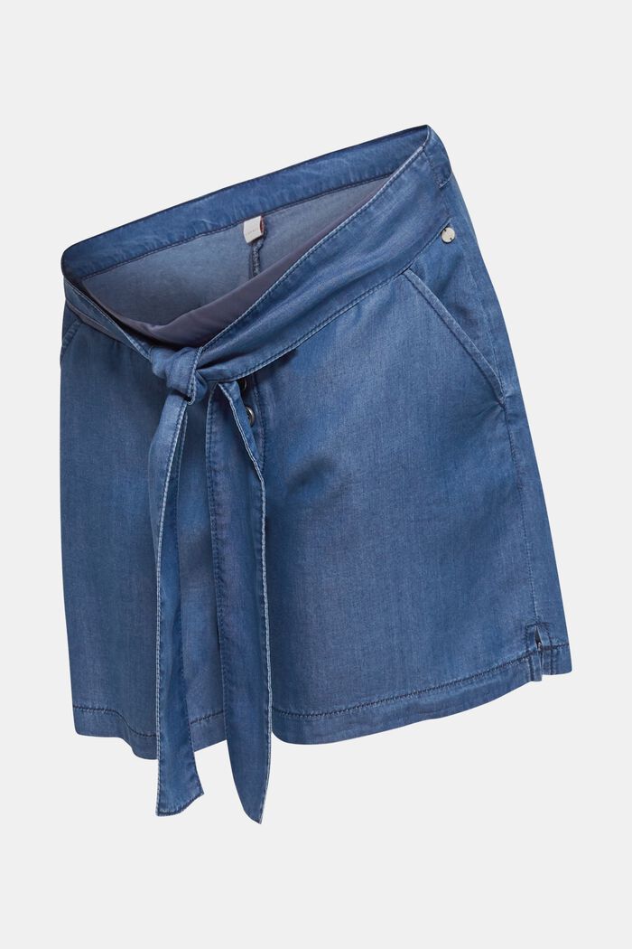 Short en lyocell à ceinture de maintien pour le ventre, BLUE MEDIUM WASHED, detail image number 0