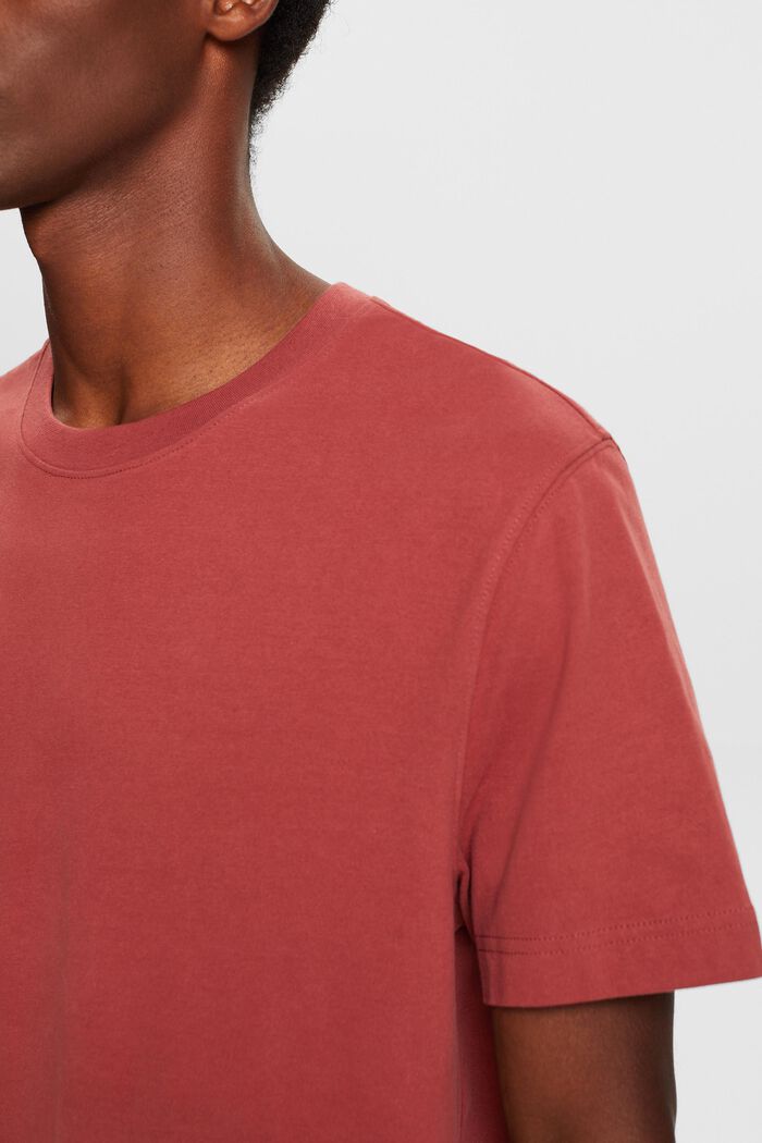 T-shirt à encolure ronde en jersey de coton, TERRACOTTA, detail image number 1