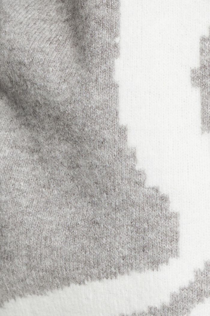 Pull-over à motifs intarsia, MEDIUM GREY, detail image number 4
