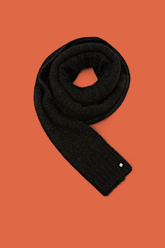 Écharpe en mohair et laine mélangée, BLACK, detail image number 0