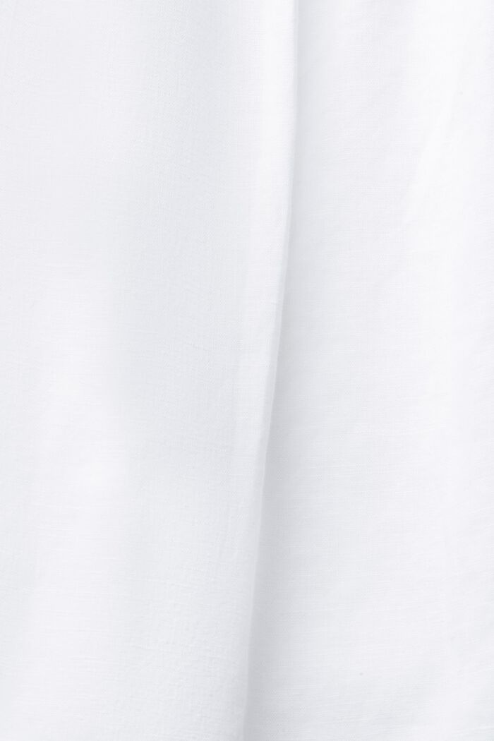 Robe en lin mélangé dotée d’une patte de boutonnage, WHITE, detail image number 4