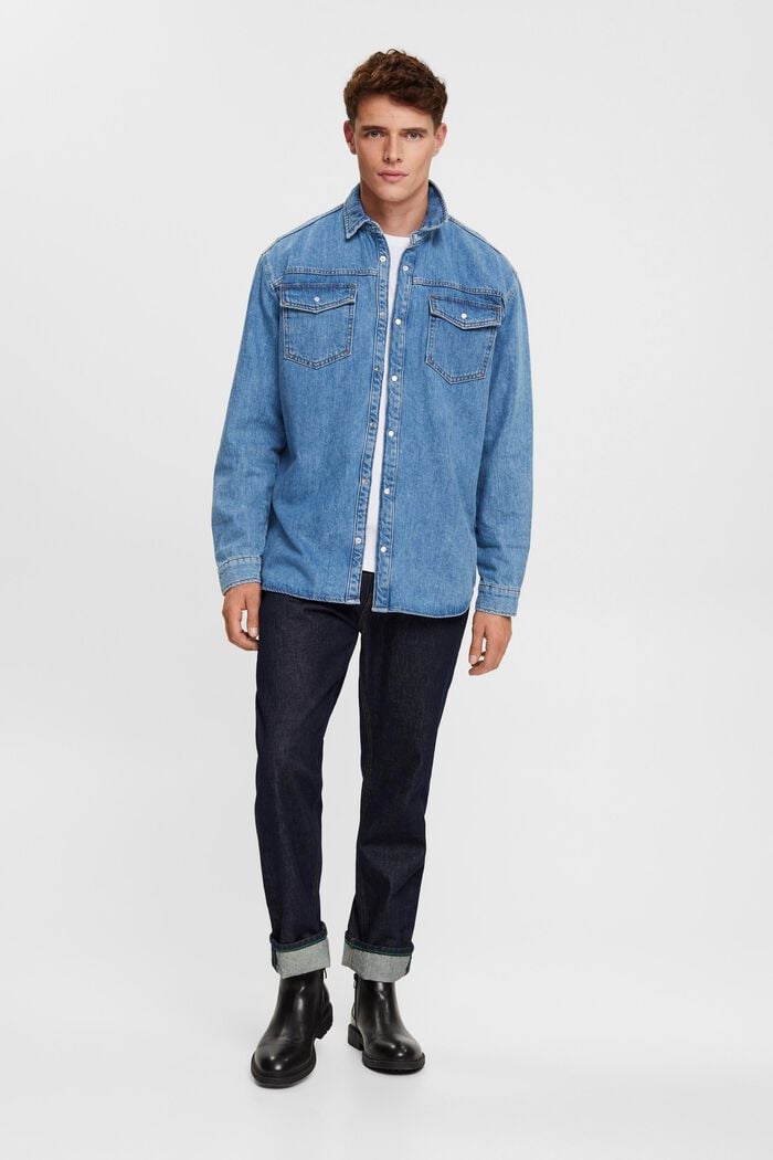 Chemise en jean coupe Relaxed Fit, BLUE MEDIUM WASHED, detail image number 4