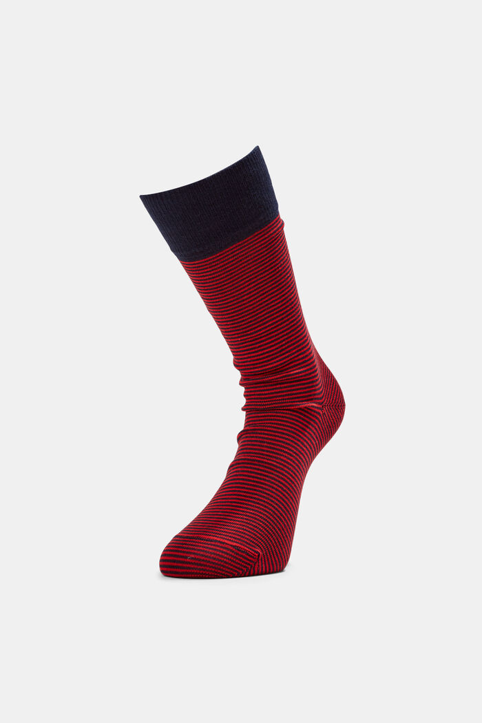 Lot de 2 paires de chaussettes rayées, coton biologique, RED, detail image number 0