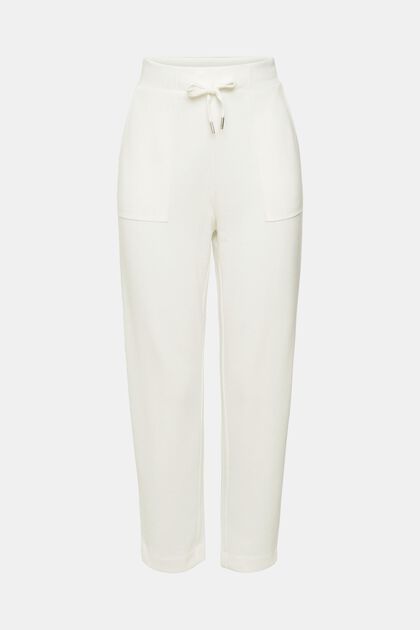 Pantalon de style jogging en maille à taille haute, OFF WHITE, overview