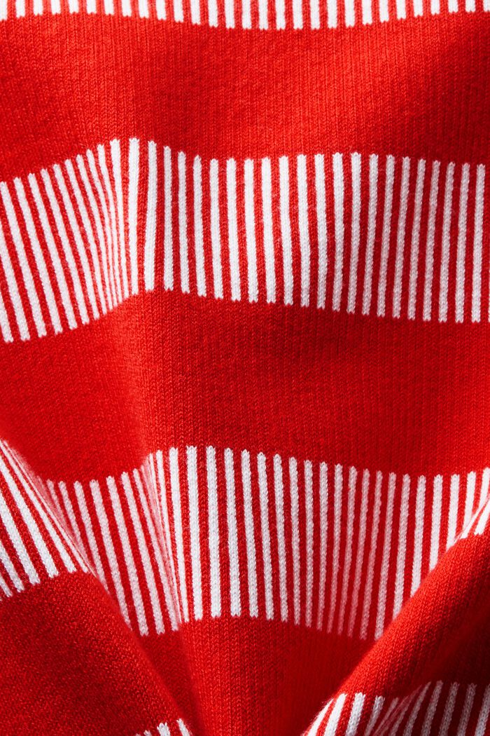 Pull-over à rayures jacquard et col ras-du-cou, RED, detail image number 5
