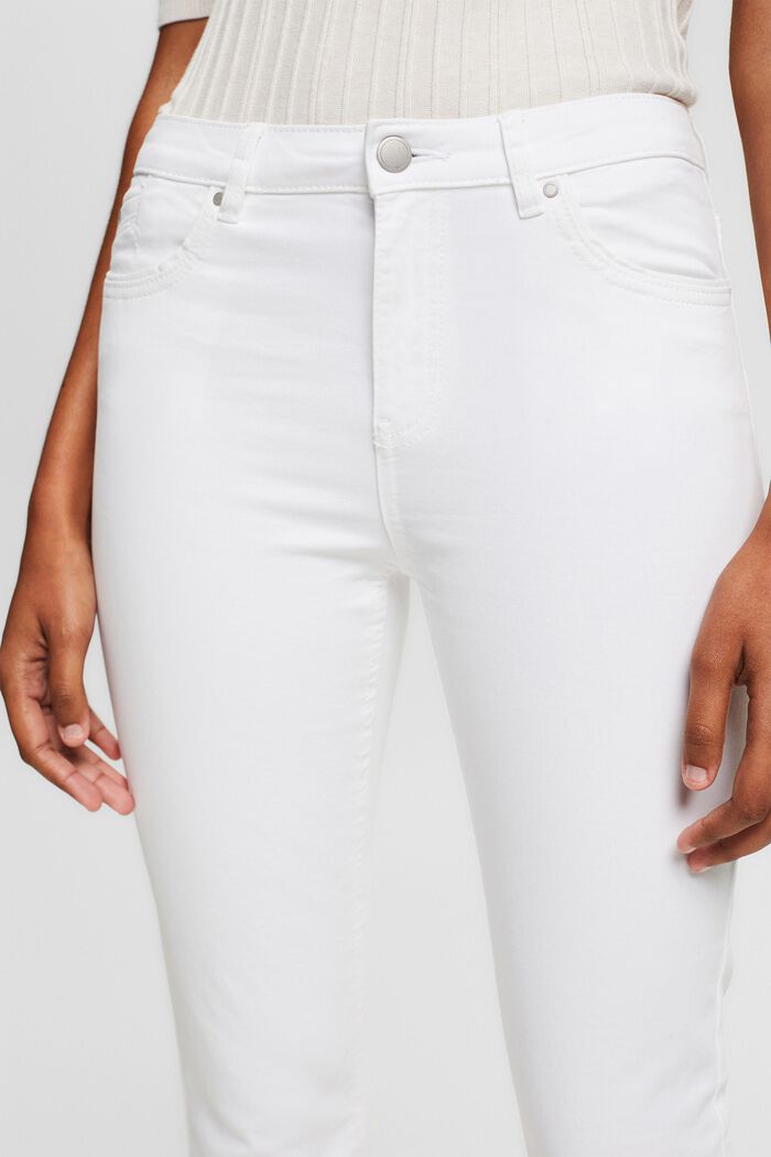 Pantalon stretch en coton, WHITE, detail image number 2