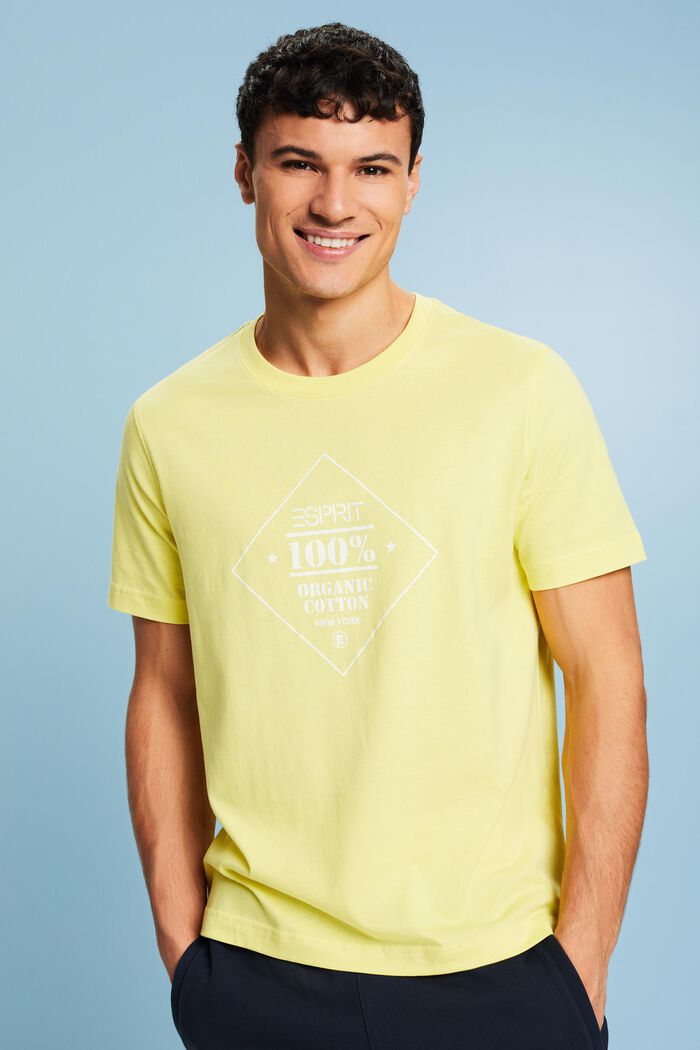 T-shirt en coton à logo imprimé, PASTEL YELLOW, detail image number 0