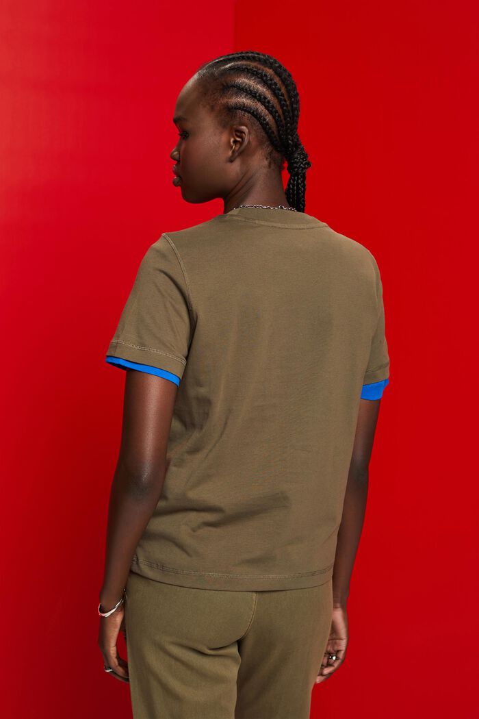 T-shirt ample, 100 % coton, KHAKI GREEN, detail image number 3