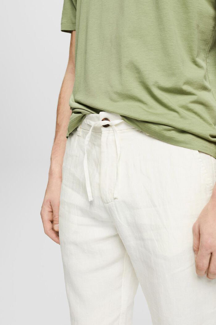 Pantalon 100 % lin, OFF WHITE, detail image number 2