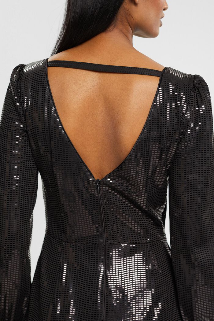 Mini-robe à application all-over, BLACK, detail image number 4