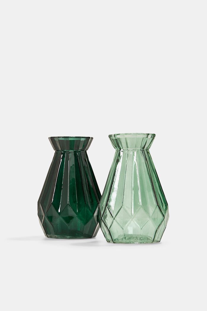 Lot de 2 petits vases en cristal, GREEN, overview