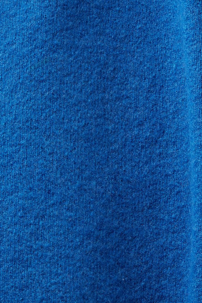 Pull-over en laine mélangée à encolure en V, BRIGHT BLUE, detail image number 5