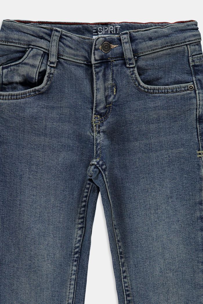 En matière recyclée : le jean stretch à taille ajustable, BLUE MEDIUM WASHED, detail image number 2