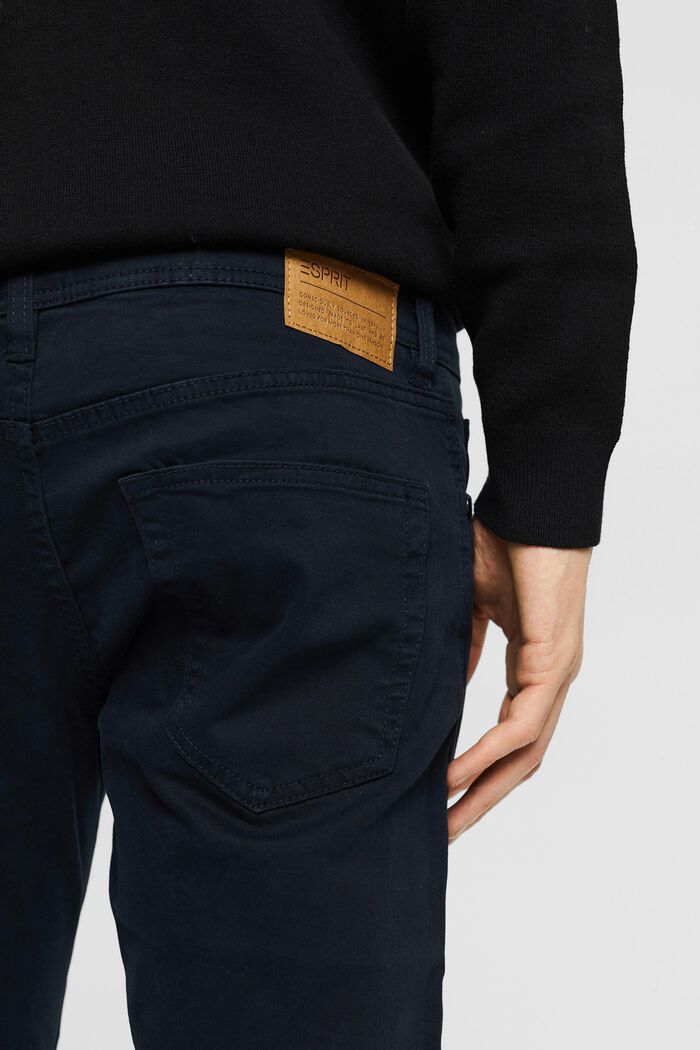 Pantalon stretch étroit en coton biologique, NAVY, detail image number 2