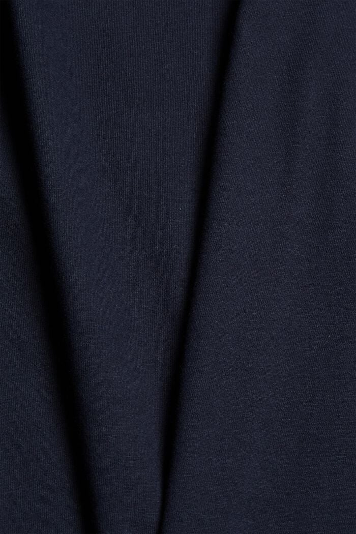 Haut de pyjama velouté, 100 % coton biologique, NAVY, detail image number 4