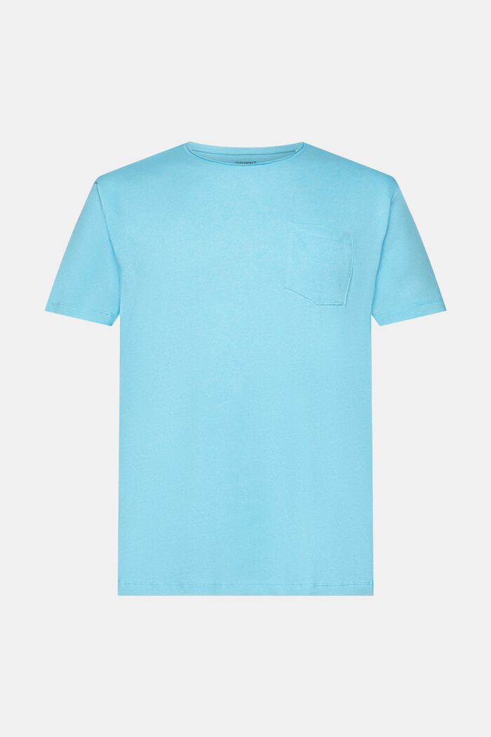 En matière recyclée : le t-shirt en jersey chiné, TURQUOISE, detail image number 7