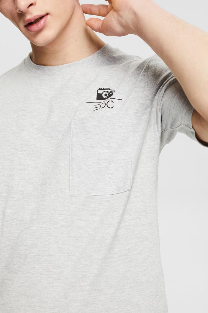 T-shirt en jersey orné d’un petit motif imprimé, LIGHT GREY, detail image number 1