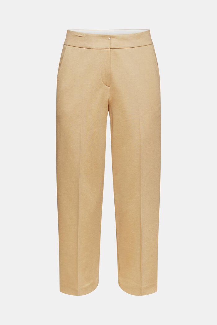 Pantalon jupe-culotte en jersey indéformable, CAMEL, overview