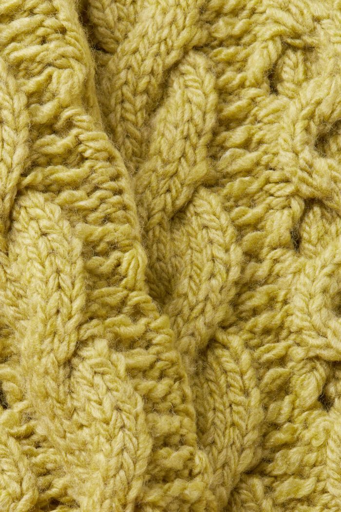 Pull-over en maille torsadée de laine mélangée, PISTACHIO GREEN, detail image number 5