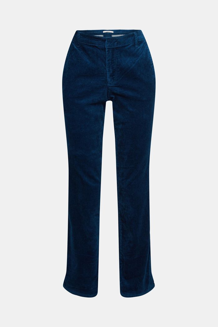Pantalon en velours côtelé à taille mi-haute, PETROL BLUE, detail image number 2