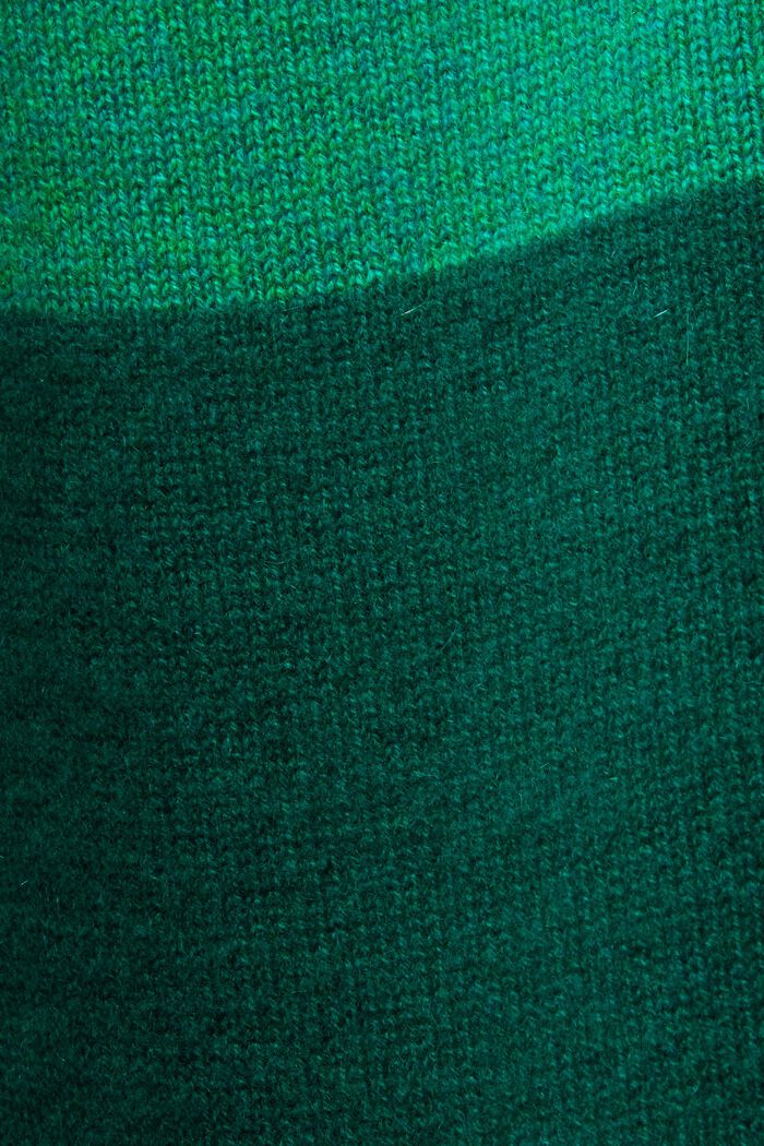 Pull polo en cachemire à rayures de style rugby, EMERALD GREEN, detail image number 6