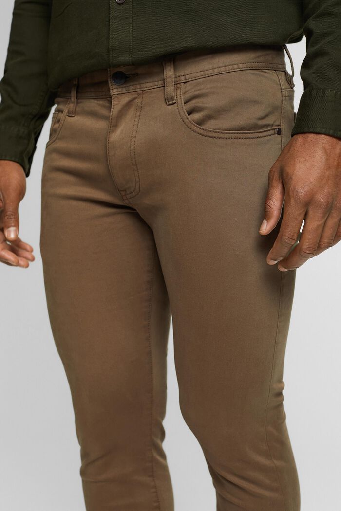 Pantalon de coupe Slim Fit, coton biologique, DARK KHAKI, detail image number 3
