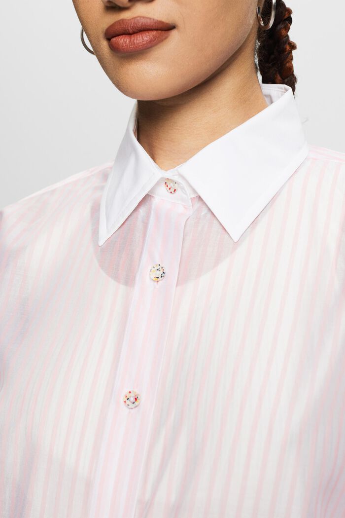 Chemise transparente rayée à col boutonné, PASTEL PINK, detail image number 3