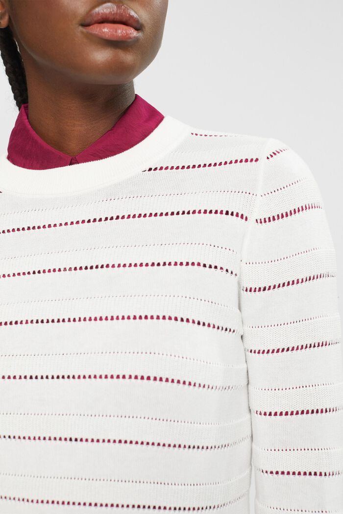 Pull-over en maille pointelle, OFF WHITE, detail image number 2