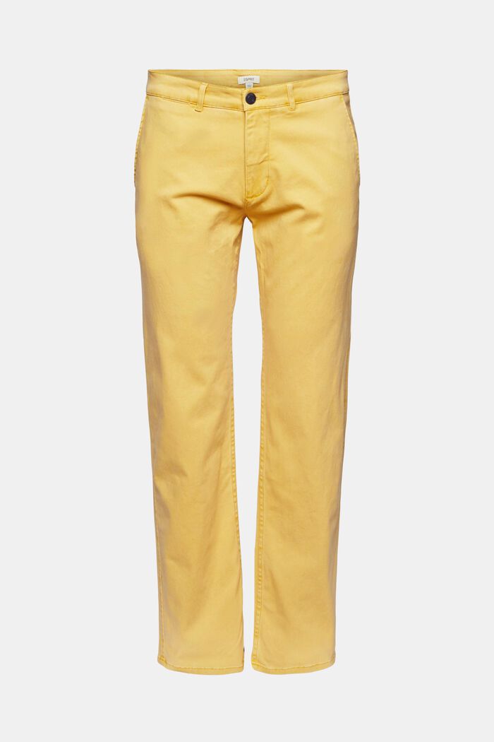 Chino en coton, YELLOW, overview