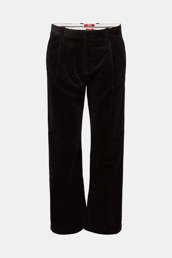 Pantalon en velours côtelé à jambes larges, BLACK, detail image number 7
