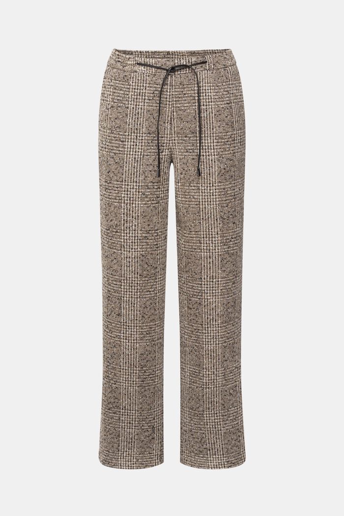 Pantalon taille haute en laine mélangée, BLACK, detail image number 7