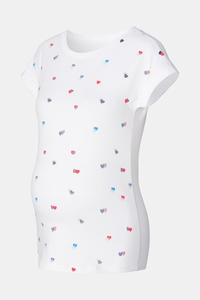 T-shirt à imprimé cœurs, BRIGHT WHITE, detail image number 4