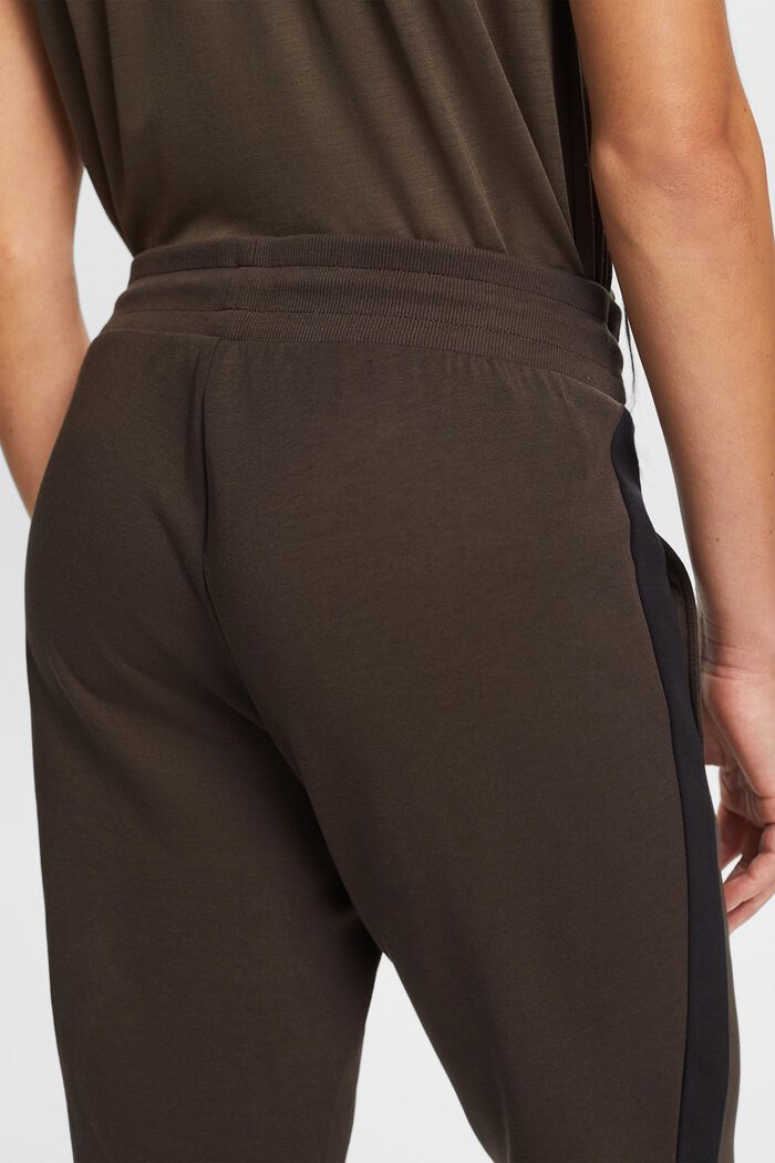Pantalon de jogging de coupe étroite en coton mélangé, DARK KHAKI, detail image number 4