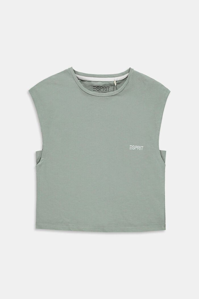 T-shirt de coupe carrée, 100 % coton, KHAKI GREEN, overview