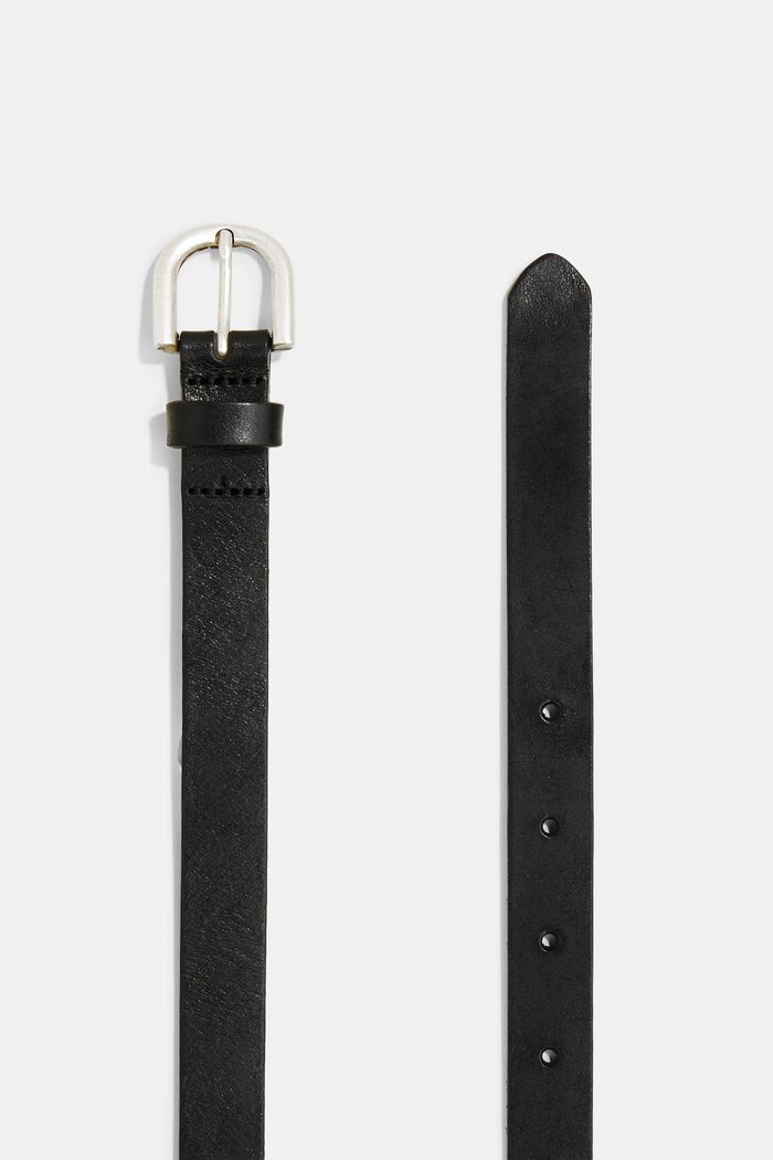 Fine ceinture en cuir, BLACK, detail image number 1