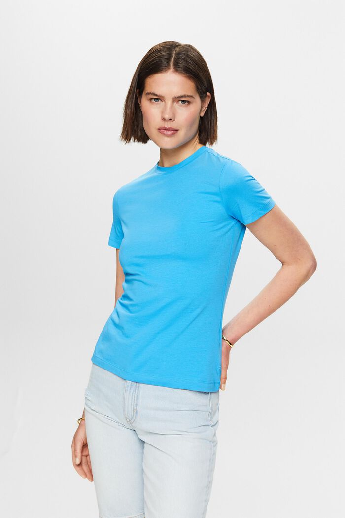 T-shirt à col ras-du-cou, BLUE, detail image number 0