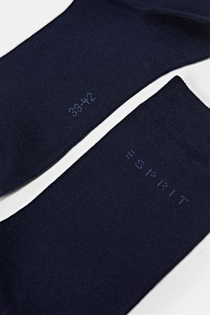 Lot de 2 paires de chaussettes à logo, en coton biologique mélangé, MARINE, detail image number 1